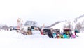 Food truck in snow area of Niseko